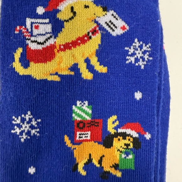NWT DavCo Christmas Dog Print Socks 2 PAIR  Men’s 10-13 Blue Gray Holiday Dogs - Picture 4 of 8